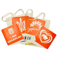 Набор для творчества "Экосумка бязь Карта Украины, Украина цветущая" bag-b-n080-n058