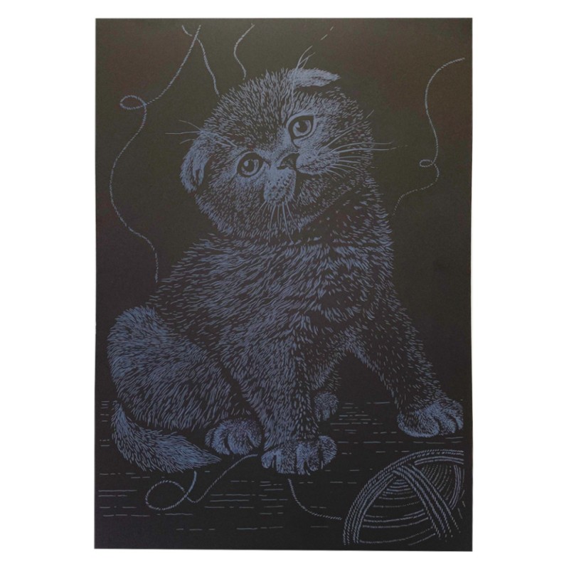 Гравюра А4 "Кіт" ГрА4-18с економ варіант в пакеті 29,7х21 см