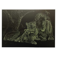 Гравюра А4 "Лев" ГрА4-3з економ варіант в пакеті 29,7х21 см