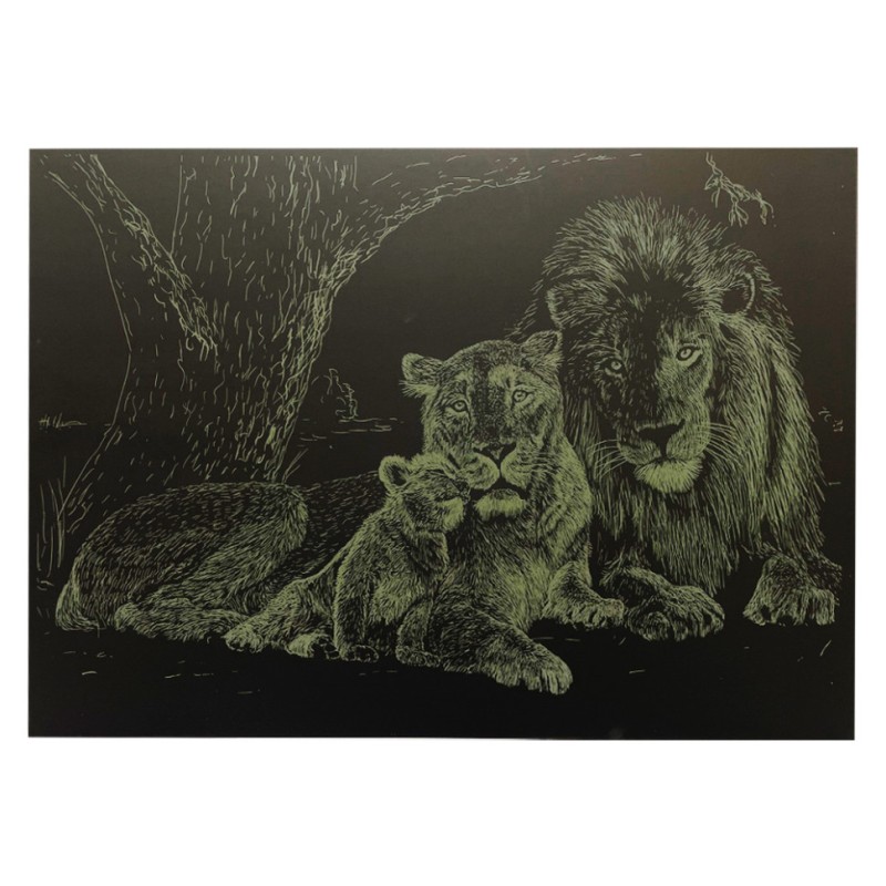 Гравюра А4 "Лев" ГрА4-3з економ варіант в пакеті 29,7х21 см