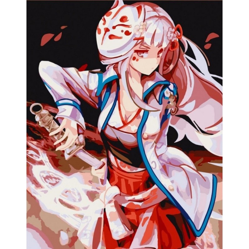 Набір картин за номерами 2 в 1 «Дівчина з катаною» 40х50 10356-AC і «Синій Жук» 40х50 16014-AC