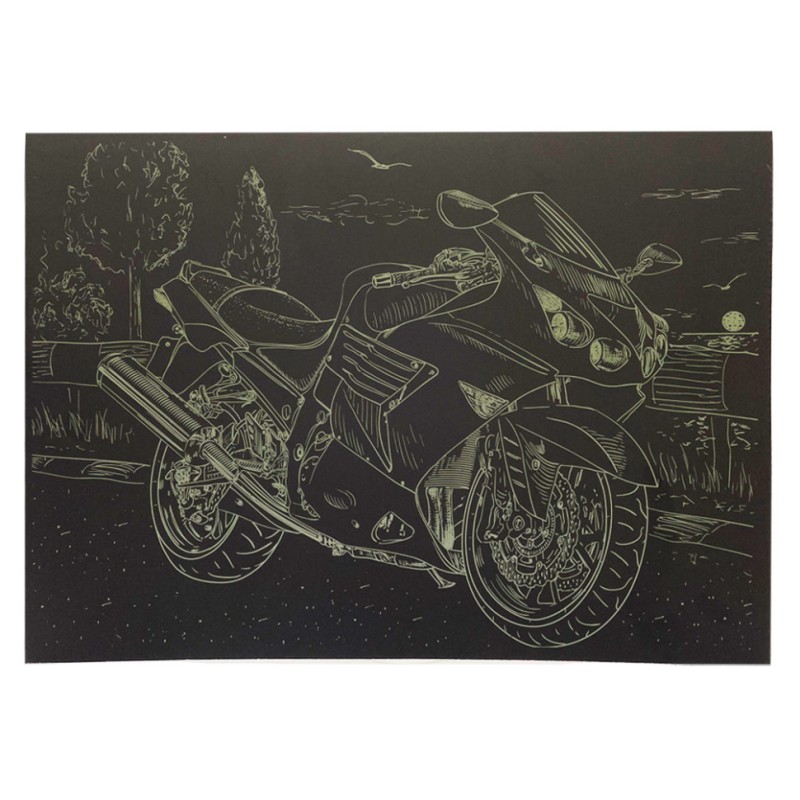 Гравюра А4 "Мотоцикл-1" ГрА4-12з економ варіант в пакеті 29,7х21 см