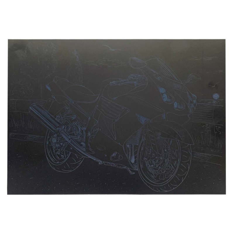 Гравюра А4 "Мотоцикл-1" ГрА4-12с економ варіант в пакеті 29,7х21 см
