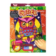 Розмальовка глітерними блискітками за номерами "Сова" РГН-02-03 міні 20,5х26 см