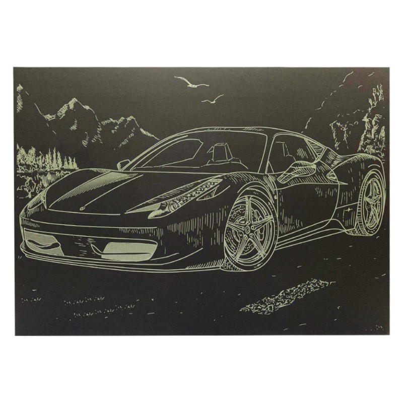 Гравюра А4 "Спорткар-1" ГрА4-8з економ варіант в пакеті 29,7х21 см