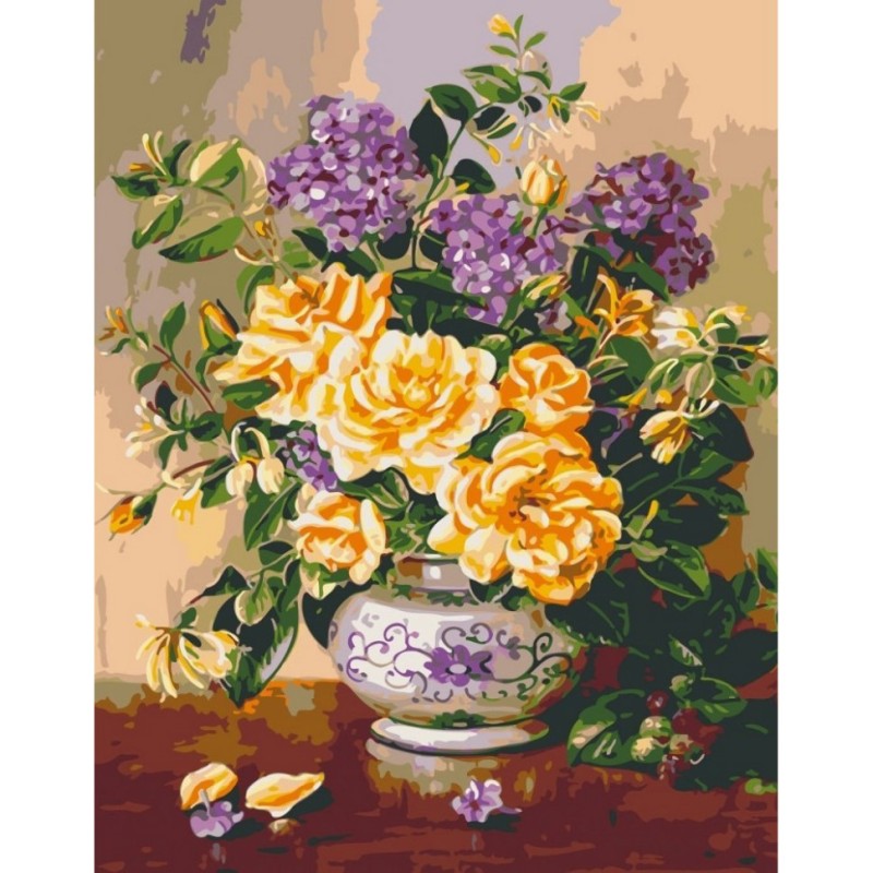 Набір картин за номерами 2 в 1 "Холодний погляд" 40х50 10406-AC і "Літній букет" 40х50 13023-AC