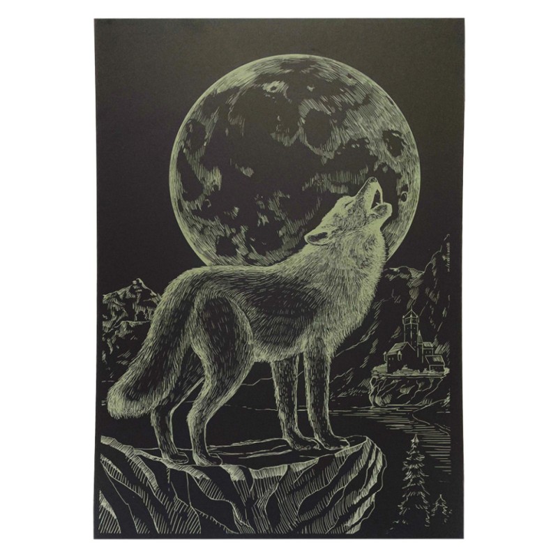 Гравюра А4 "Вовк" ГрА4-9з економ варіант в пакеті 29,7х21 см