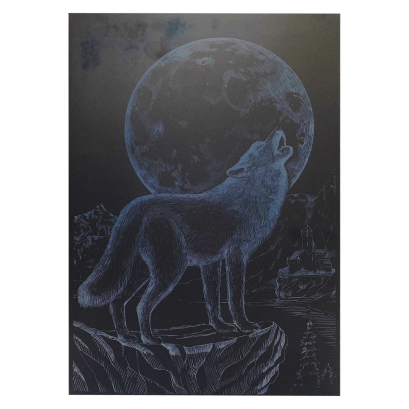 Гравюра А4 "Вовк" ГрА4-9с економ варіант в пакеті 29,7х21 см