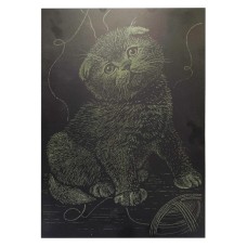 Гравюра А4 "Кіт" ГрА4-18з економ варіант в пакеті 29,7х21 см