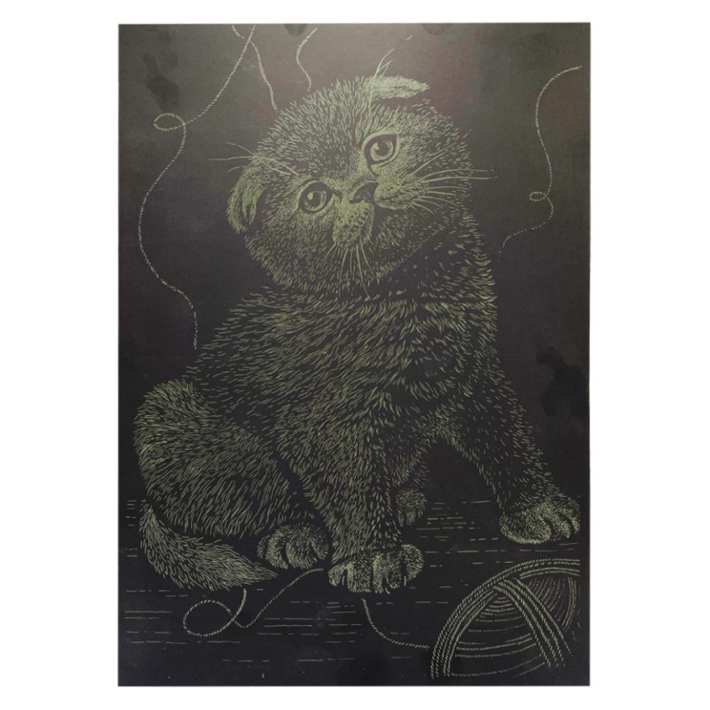 Гравюра А4 "Кіт" ГрА4-18з економ варіант в пакеті 29,7х21 см