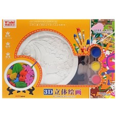 Набор для творчества Гипсовая раскраска "Фрукты" KG8125-1 тарелка 11,5 см, на подставке