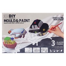 Набор для творчества Гипсовая раскраска "Транспорт" MK 5428(Black) формочки, краски 6 цветов