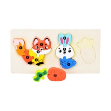 Дитячий дерев'яний пазл-вкладиш "Зайчик" MD 0868-2 10 елементів