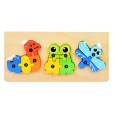 Дитячий дерев'яний пазл-вкладиш "Жабка" MD 0868-7 10 елементів