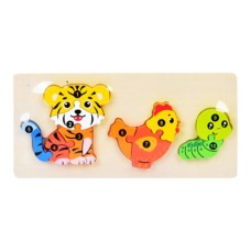 Дитячий дерев'яний пазл-вкладиш "Курочка" MD 0868-5 10 елементів