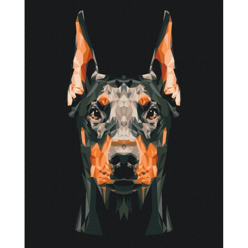 Картина за номерами "Доберман" BS53693 Brushme 40х50 см