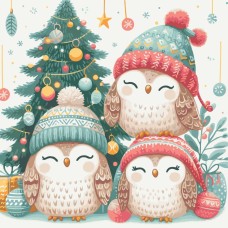 Картина за номерами "Різдвяні совенята" 11586-AC 40х40 см