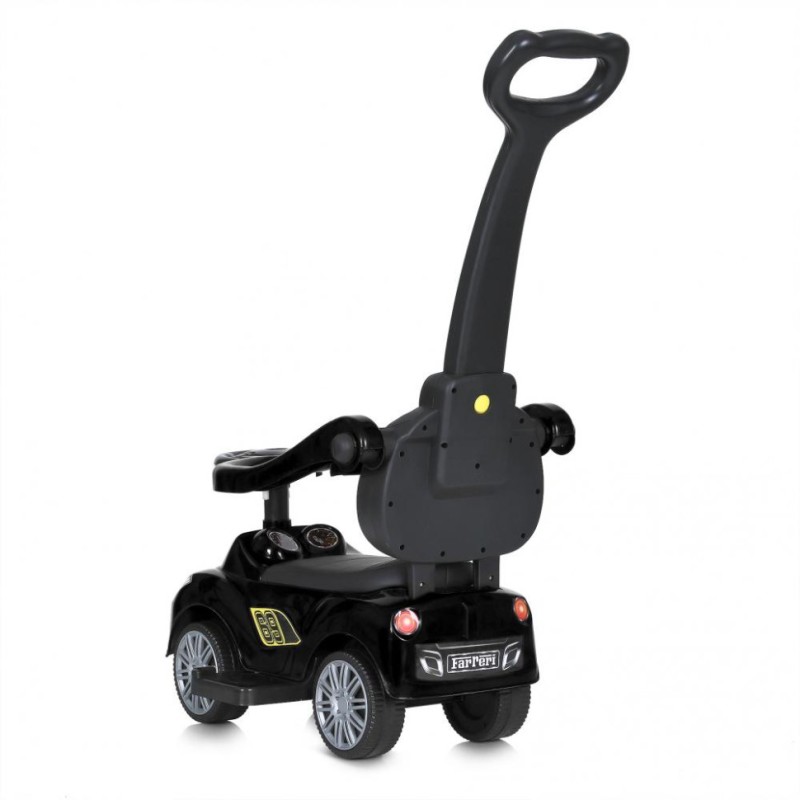 Дитяча каталка-толокар M 5728L-2 чорний, з батьківською ручкою