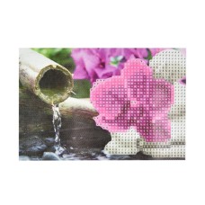 Алмазная мозаика "Орхидея среди камней" YAB28539 10х15 см