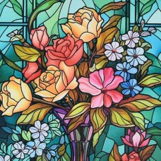 Алмазная мозаика "Краски витража" DEEX16285 не полная выкладка 30х30 см
