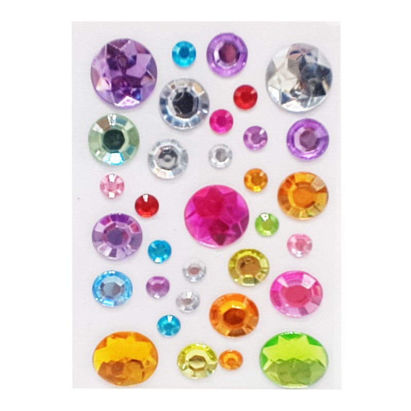 Наклейка камені "Мікс круглий" Планшетка-№04 на планшетці 32 шт