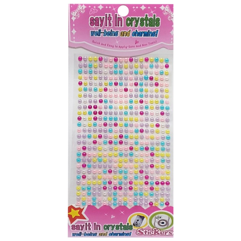 Наклейка камені "Перловий мікс" Планшетка-№29 на планшетці 468 шт 0,4 мм