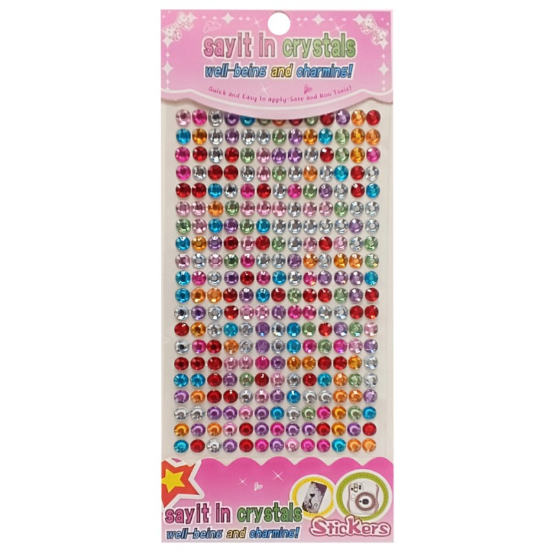 Наклейка камені "Мікс круглий" Планшетка-№38 на планшетці 260 шт 0,6 мм