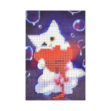 Алмазная мозаика "Котик с сердечком" YAB28621 без подрамника, не полная выкладка 10х15 см