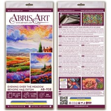 Набор для вышивания бисером "Вечереет над лугом" AB-938 на натуральном холсте