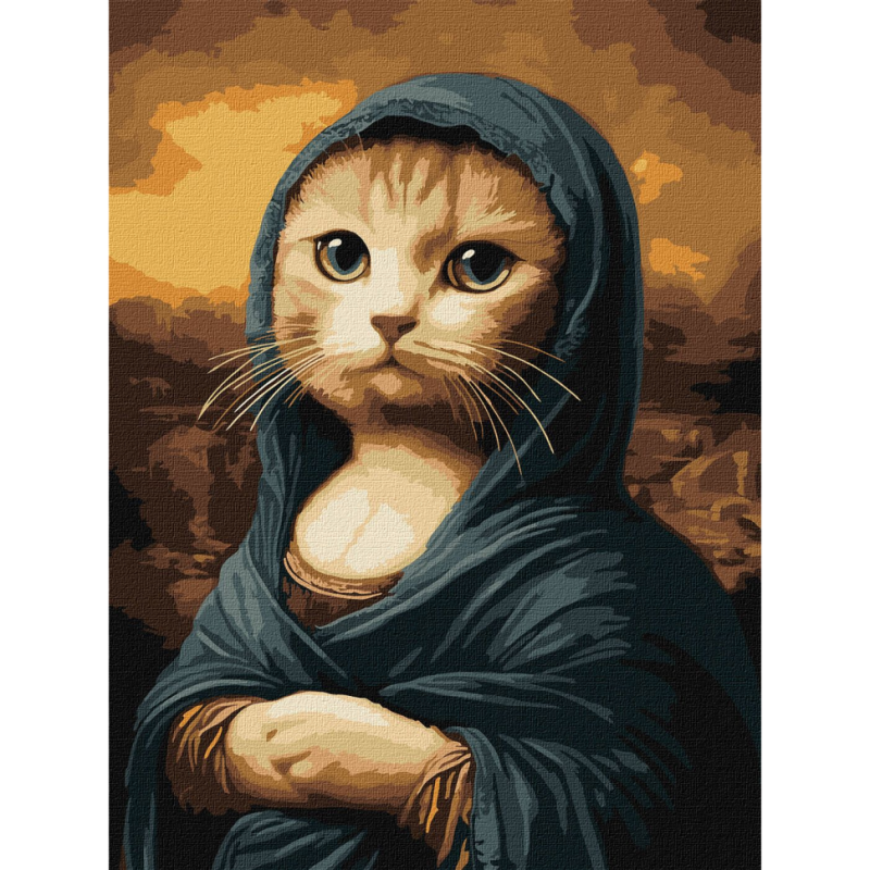 Картина за номерами "Таємнича кішка" Ідейка KHO6686 30х40 см