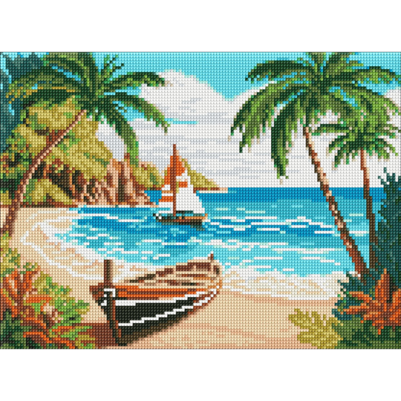 Алмазна мозаїка без підрамника "Узбережжя океану" Ідейка AMC7837 30х40 см