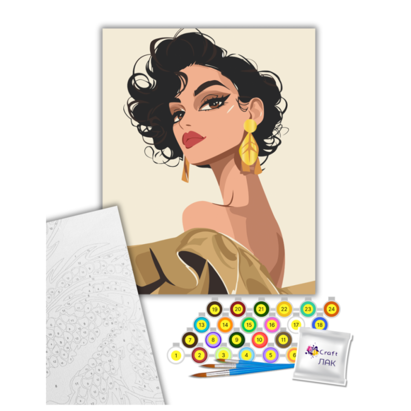 Картина за номерами "Томний погляд" Art Craft 10171-AC 40х50 см