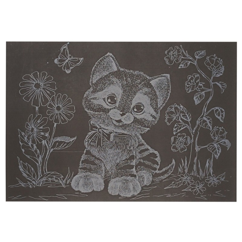 Гравюра А5 "Котик-2" ГрА5с-28 економ варіант у пакеті 21 х 14,8 см