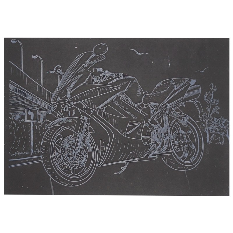 Гравюра А5 "Мотоцикл-3" ГрА5с-26 економ варіант у пакеті 21 х 14,8 см