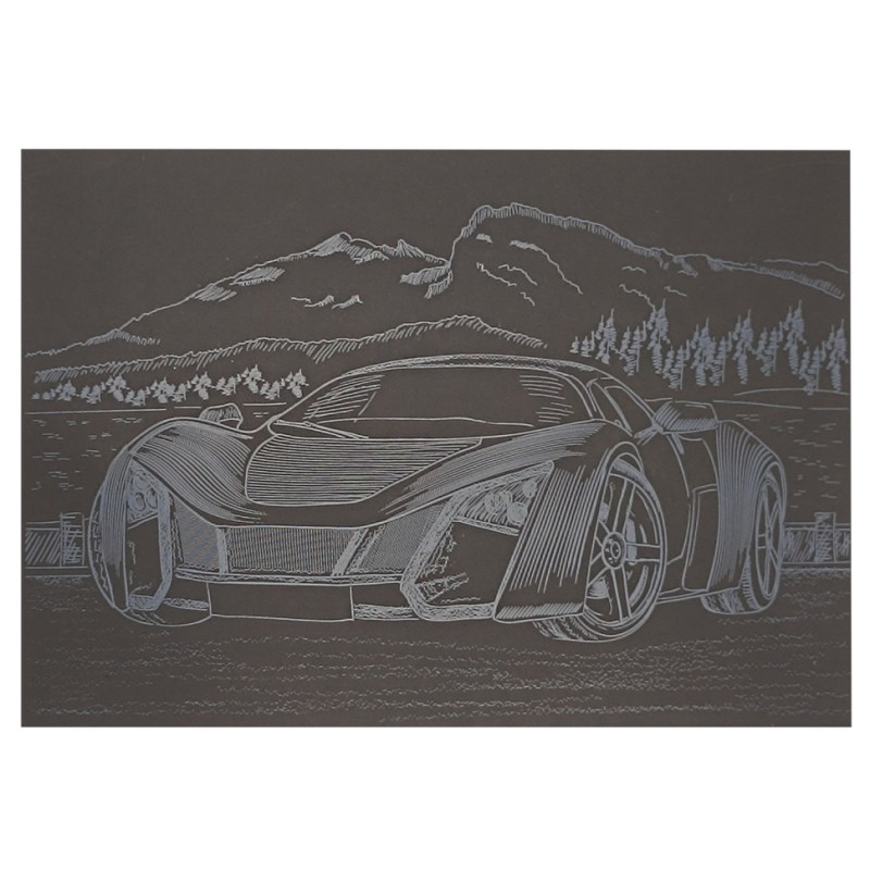 Гравюра А5 "Спорткар-3" ГрА5с-25 економ варіант у пакеті 21 х 14,8 см