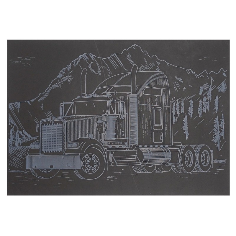 Гравюра А5 "Вантажівка-1" ГрА5с-17 економ варіант у пакеті 21 х 14,8 см