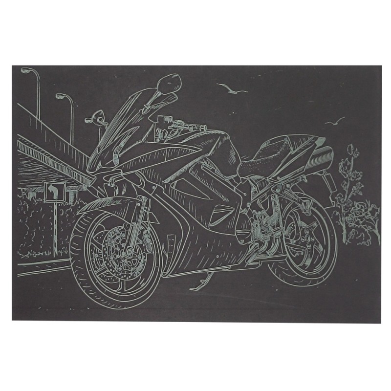 Гравюра А5 "Мотоцикл-2" ГрА5з-9 економ-варіант у пакеті 21 х 14,8 см