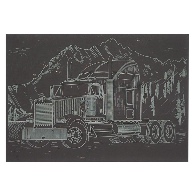Гравюра А5 "Вантажівка" ГрА5з-5 економ варіант у пакеті 21 х 14,8 см