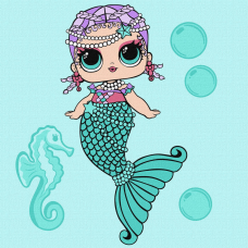 Картина за номерами "L.O.L. Surprise! Mermaids Merbaby" KHO6262, 40х40 см