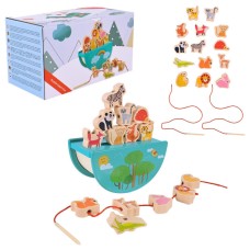 Дерев'яна іграшка Балансир-шнурівка 2 в 1 C9406