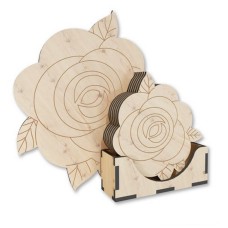 Дерев'яна підставка під гаряче "Троянди" FDPO-299