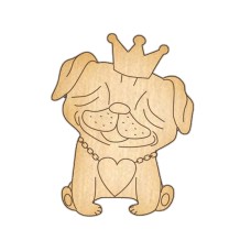Заготовка брошки для розфарбовування "Закохана собачка-4" FDZB-046