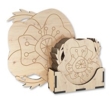 Дерев'яна підставка під гаряче "Маки" FDPO-303