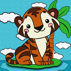 Картина за номерами "Миле тигреня" Ідейка KHO9068, 25х25 см