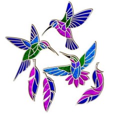 Набір для вітражного живопису за номерами "Колібрі" FDSGK-07