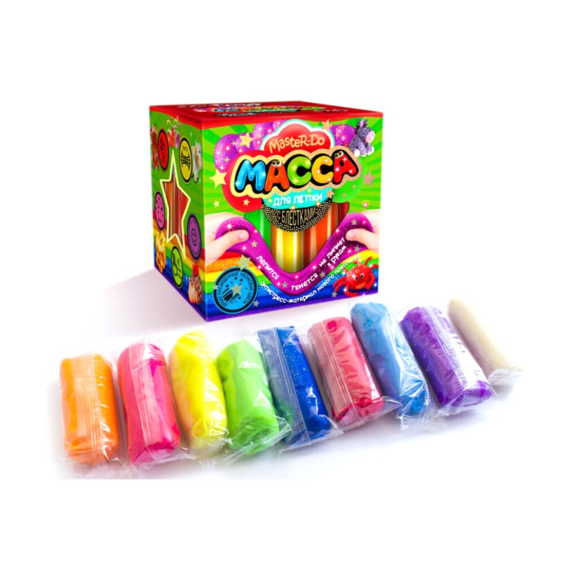 Тісто для ліплення "Master Do" 9 кольорів MMD-01-01…07 з блискітками 7596DT Вид 7