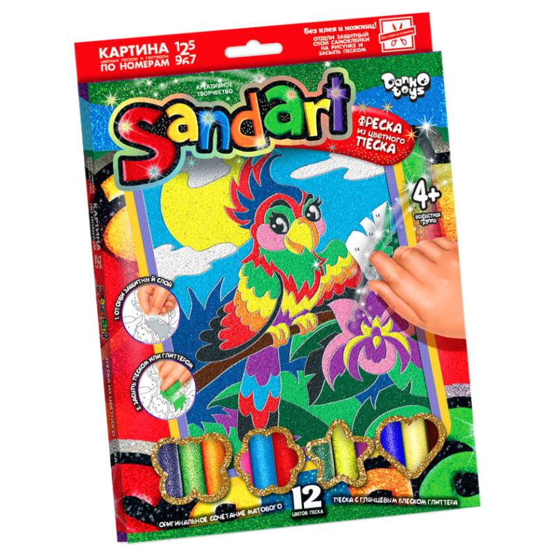 Фреска з піску своїми руками "SandArt" SA-01 Папуга