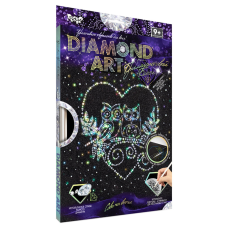 Комплект креативного творчества "DIAMOND ART" DAR-01, 10 видов Совы на ветке