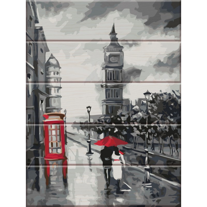 Картина за номерами по дереву "Старий Лондон" ASW031 30х40 см