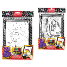 Картинка розмальовка 3D "ART" 3DA-01-01, 6 видів  Ведмедик-Тигр